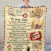 Air Mail To My Son Ill Be Hugging You Your Dad Blanket